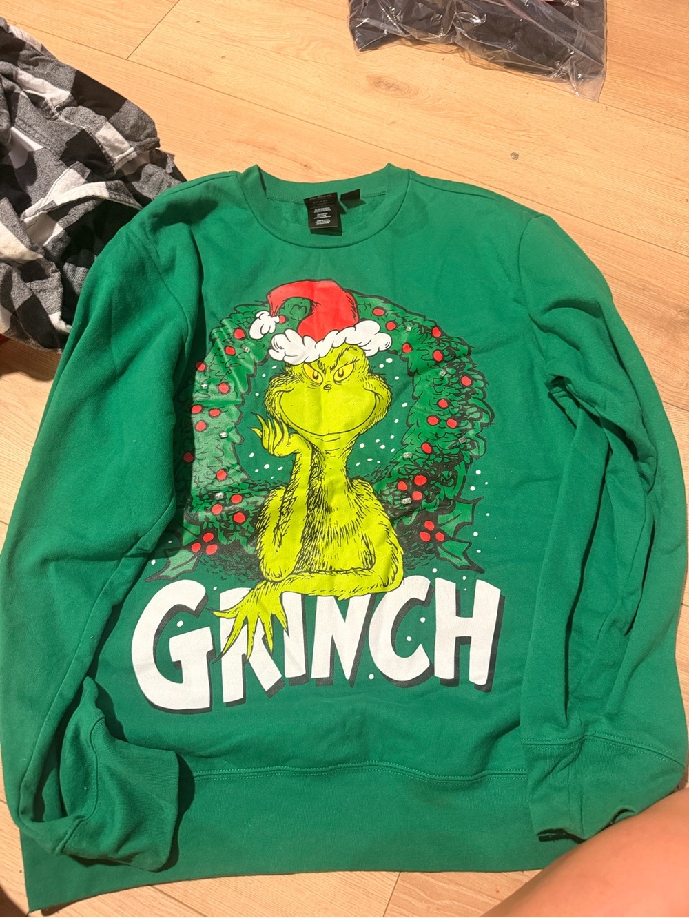 Grinch Green Graphic Crewneck Sweatshirt